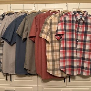 Bundle of 7 Columbia Sports and Outdoors Mens Casual Short Sleeve Button Down L